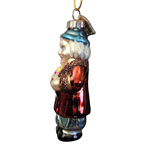 Christopher Radko Glass Ornament Holiday Caroler with Candle 3" Vintage Poland - Picture 2 of 6